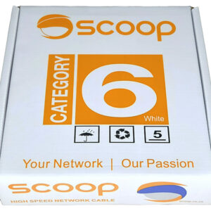 Scoop 100m Box Cat6 CCA White UTP Cable